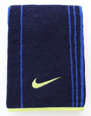 Nike Striped Jacquard Towel Large 60x120cm Midnight Navy/Game Royal/Venom Green - Image 1 of 4