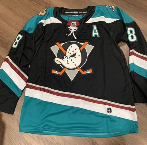 ADIDAS AUTHENTIC TEEMU SELANNE #8 ANAHEIM MIGHTY DUCKS JERSEY BLACK MEN'S SZ 60 Cover