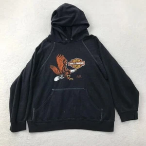 Vintage 80s Harley Davidson 3D Emblem Hoodie Sweatshirt Mens Medium USA 1985 * - Picture 1 of 11
