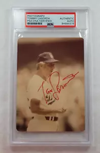 Rare 1970's TOMMY LASORDA Signed Original Snapshot Photo-LOS ANGELES DODERS-PSA - Picture 1 of 5