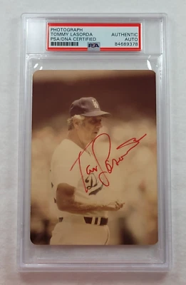 Rare 1970's TOMMY LASORDA Signed Original Snapshot Photo-LOS ANGELES DODERS-PSA - Image 1 of 4