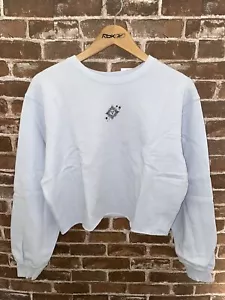NWT HOLLISTER WOMENS S SMALL SWEATSHIRT LIGHT BLUE SUN PRINT LONG SLEEVE TOP - Picture 1 of 2