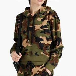 Sudadera con Capucha VERONICA BEARD Ejército Camuflaje Loulou 100% Algodón Pima Talla Med - Imagen 1 de 14