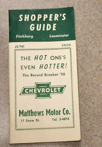 Shoppers Guide Fitchburg MA 1956 Cars Clothes Insurance Diners Taxis Food, more - Picture 1 of 5