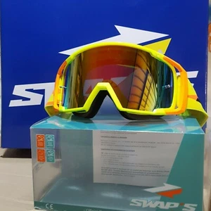 Maschera Occhiali Motocross Moto cross Mx Enduro Giallo fluo Arancio Iridium - Foto 1 di 1