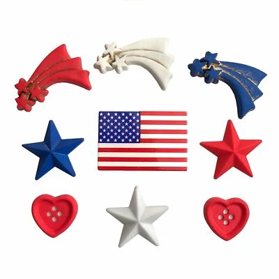 Stars and Stripes 4330 - July 4 Americana Craft Sewing Scrap - Buttons Galore - Image 1 of 2