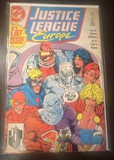 JUSTICE LEAGUE EUROPE #1 DC COMICS 1989 Wonder Woman Flash Power Girl JLA JLI