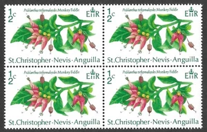 ST KITTS 1971 :  ½c. Flowers, Monkey Fiddle - Block(4) [MNH] [SG237] [Sc238] - Picture 1 of 1