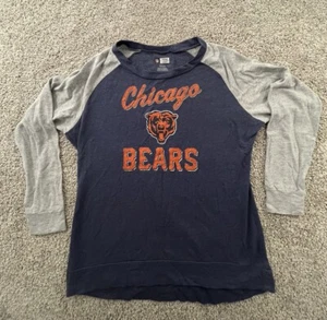 NFL Team Apparel Shirt Womens XL Blue Gray Long Sleeve Chicago Bears Football - Picture 1 of 8