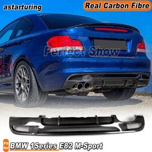 REAL Carbon Rear Bumper Diffuser Single Exhuast for BMW 1Series E82 M-Sport - Picture 1 of 12