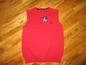 NWT Boys Ralph Lauren CHAPS Red V-Neck Sweater Vest Size XL 18-20 - Picture 1 of 4