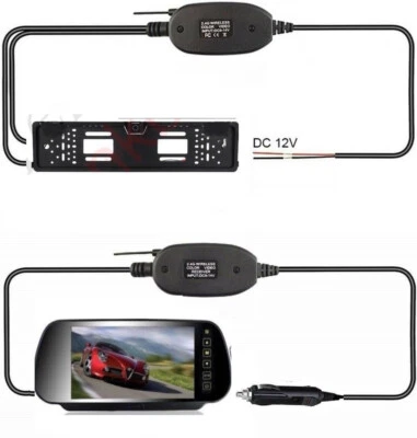 PREASSEMBLATO monitor SPECCHIETTO retromarcia TELECAMERA portatarga CAMPER AUTO - Immagine 1 di 3