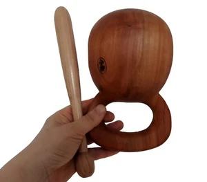 L-R 4.9" (4chi) Moktak Korean Buddhist Wooden Fish With Mallet / Muyu, Mokugyo - Picture 1 of 6