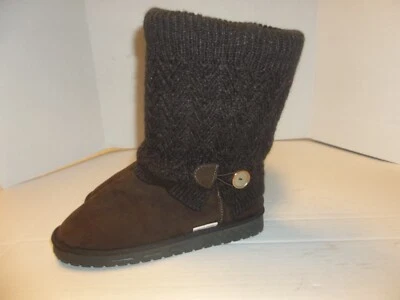 Mujeres Talla 8W MukLuks Marrón Suéter Medio Pantorrilla Botas Forradas de Piel Sintética Foto 1 de 4
