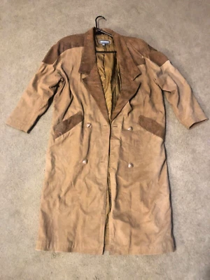 Пальто траншея кожи желтовато-коричневый коричневый 1980 женщин Maurices женщины средний #13 - Изображение 1 из 4