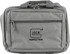Double Pistol Case, Gray, 12.5" X 9.5" X 4.5", Padded Compartments, Holds 2... - Picture 1 of 4
