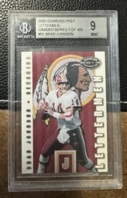2000 Donruss Preferred Lettermen Brad Johnson 211/1000 BGS 9 Mint SP Rare - Image 1 of 2