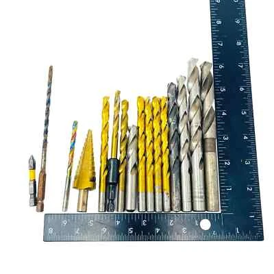 Juego de 16 brocas de acero de alta velocidad HS High 17/32 13/32 5/16 19/64, hechas en EE. UU. Foto 1 de 4