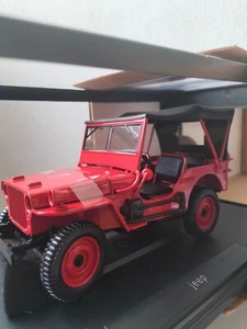 NOREV 1:18 AUTO DIE CAST METAL JEEP willys 1942 ROSSO ART 189014 - Foto 1 di 6