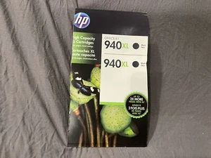 2 Brand New Genuine HP 940XL Black Ink Cartridge High Yield NEW SEALED - Picture 1 of 2