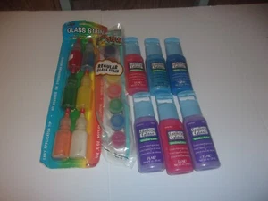 LOT OF NEW GLASS STAIN PAINTS - Picture 1 of 1