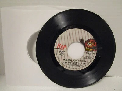 45RPM John Cougar Mellencamp ~ Small Town / Acoustic Version ~ NM 1985 Riva - Image 1 of 4