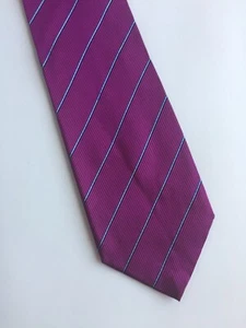 D'este Silk Designer Tie Made in Italy Pink Navy Stripe 60" Classic Length - Picture 1 of 6