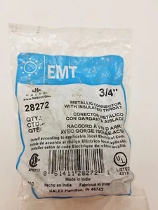 EMT Metallic Connector Insulated throat 3/4" 28272 #7690 - Picture 1 of 5