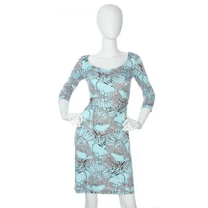 PRADA Floral Print Silk Jersey Dress, Size 38 4 - EUC - Picture 1 of 9