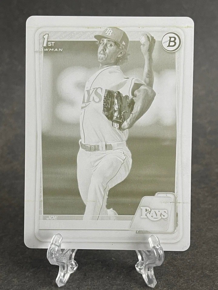 2020 Bowman Joe Ryan #BP-117 TWINS YELLOW PRINTING PLATE 1/1 1st BOWMAN - Image 1 of 4