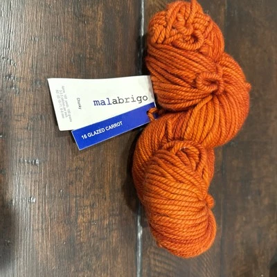 MALABRIGO Chunky Yarn Color#16-Glazed Carrot 100y/100g 100% Merino Wool Orange - Image 1 of 4