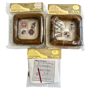 Hob Nobb Designs Embroidery Kits Lot of 3 Snowman Bear Christmas NOS Sealed New - Picture 1 of 5