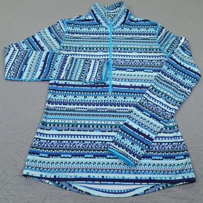 Camisa Nike Pro Dri-Fit Mujer Grande Azul Nórdico Media Cremallera Pullover Rendimiento Foto 1 de 4