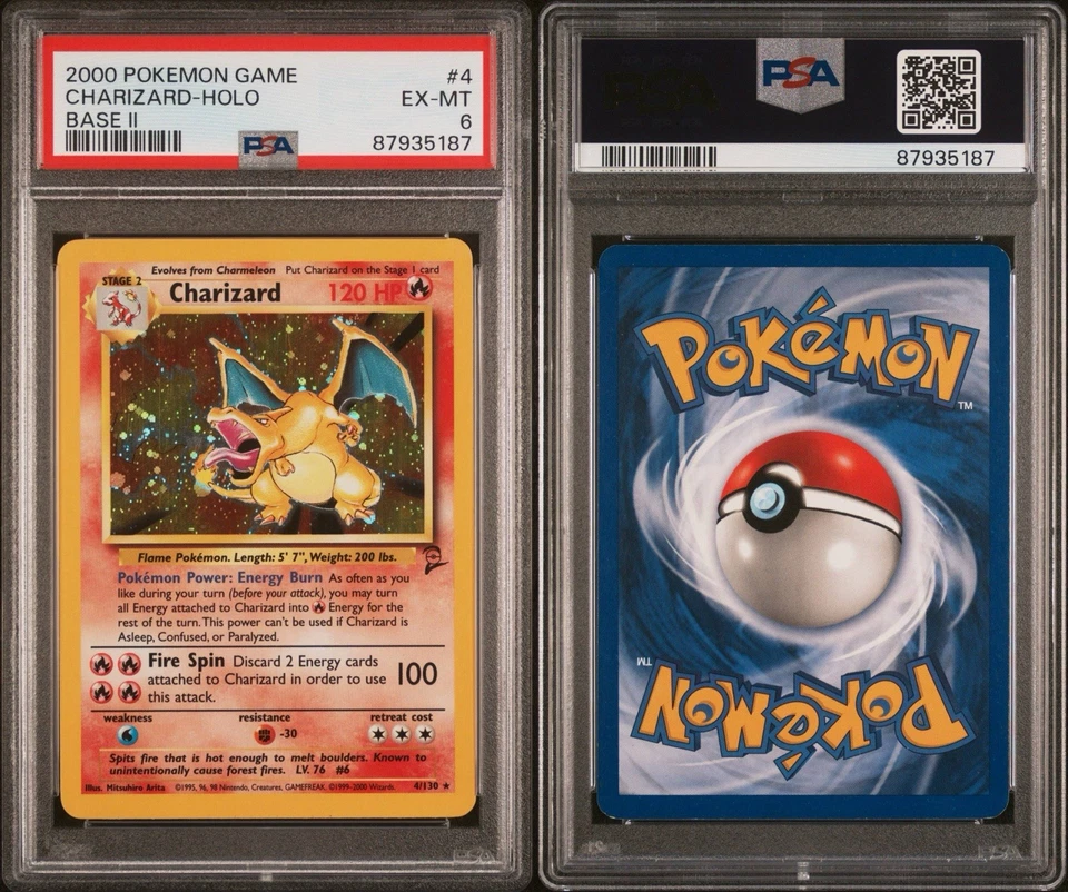 2000 Charizard 004/130 Base Set 2 Holo PSA 6 - Image 1 of 1