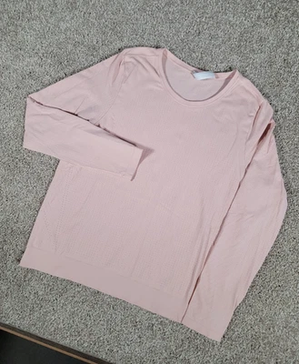 Camisa Top Sin Costuras Athleta in Motion Manga Larga Mujer Grande Rosa Coral Gimnasio Foto 1 de 4