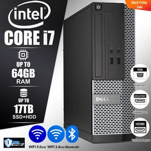 DELL Desktop Computer PC i7, up to 64GB RAM 8TB SSD, Windows 10/11, WiFi - Picture 1 of 6