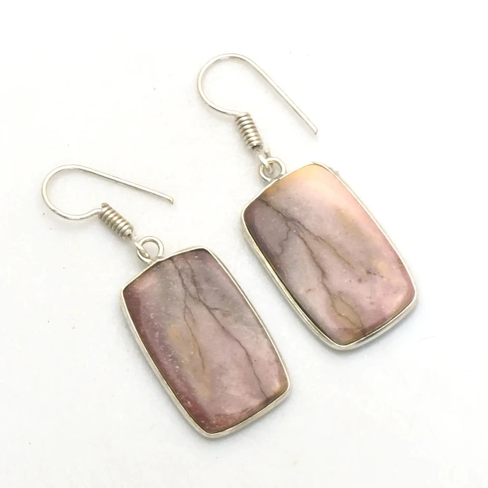 Mookaite Jasper Gemstone Handmade Drop Dangle Earrings Jewelry 1.6" AE-93022 - Image 1 of 1