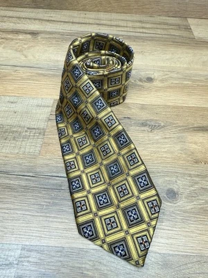 Jos .A.BANK Tie Gold Geometric Men’s NeckTie Silk Hand Made In Italy A46 - Imagem 1 de 4
