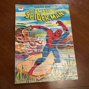 THE AMAZING SPIDER-MAN THE OYSTER MYSTERY COLORING BOOK - WHITMAN - UNUSED - Picture 1 of 9