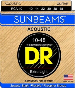 Cuerdas para guitarra acústica DR RCA-10 Sunbeams Phosphor Bronze; medidores 10-48 - Imagen 1 de 1