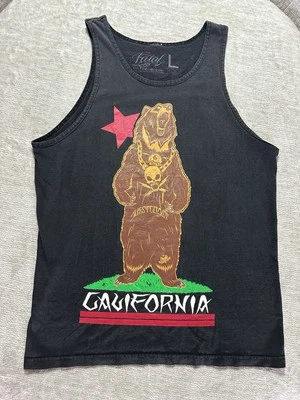 Camiseta negra FATAL Clothing California Bear con mangas cortadas - talla grande Foto 1 de 4