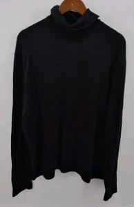 Suéter Abercrombie & Fitch Negro Lana Mezcla Algodón Cuello Alto XXL - Imagen 1 de 9