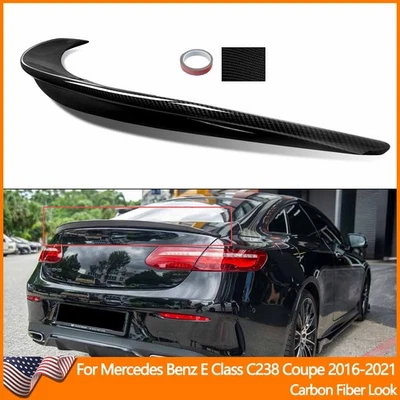 Carbon Look For Mercedes C238 E400 E450 Coupe 2016-2022 Rear Trunk Spoiler Wing Foto 1 de 4