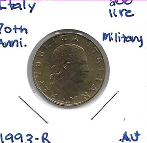 Italia 200 liras 1993-R 70 aniversario Aviación militar circulada - Imagen 1 de 2