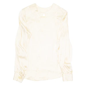 Vintage GIVENCHY Nouvelle Boutique Womens Blouse Gold Long Sleeve 90s M - Picture 1 of 6