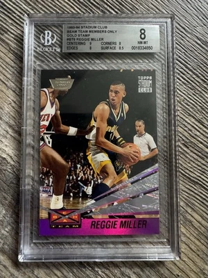 Sello de oro 1993 Topps Beam solo para miembros del equipo BT6 Reggie Miller POP 3 CERO superior Foto 1 de 4