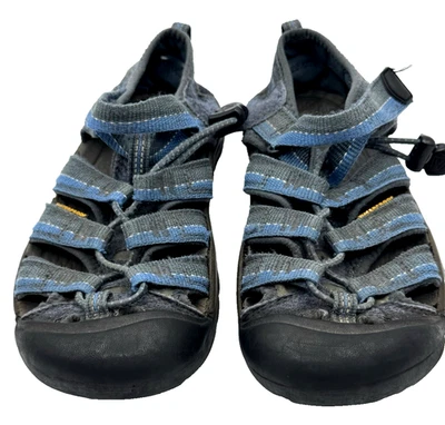 KEEN Sandals Big Kids Boys Blue/Grey  Waterproof Hiking Outdoors Shoes Size 3 - Image 1 of 4