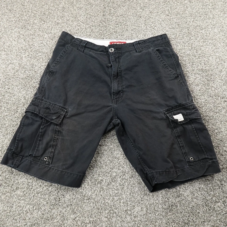 Pantalones Cortos De Colección Levis Para Hombres 38 Negros Carga Utilidad Senderismo Trabajo Patín Grunge Desvanecimiento Y2K Foto 1 de 4