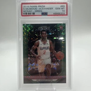 Shai Gilgeous-Alexander 2018-19 Panini Prizm Mosaic #89 Green Mosaic RC PSA 10 - Picture 1 of 2