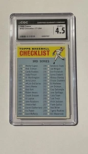 1966 Topps Checklist Card 183 CGC 4.5 VG/EX + Priced Right Won't Last !! - Picture 1 of 2